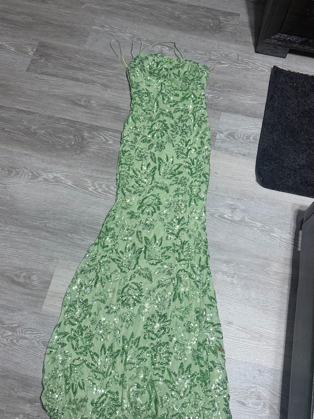 Windsor Light Green Sequin Embellished Maxi Dress